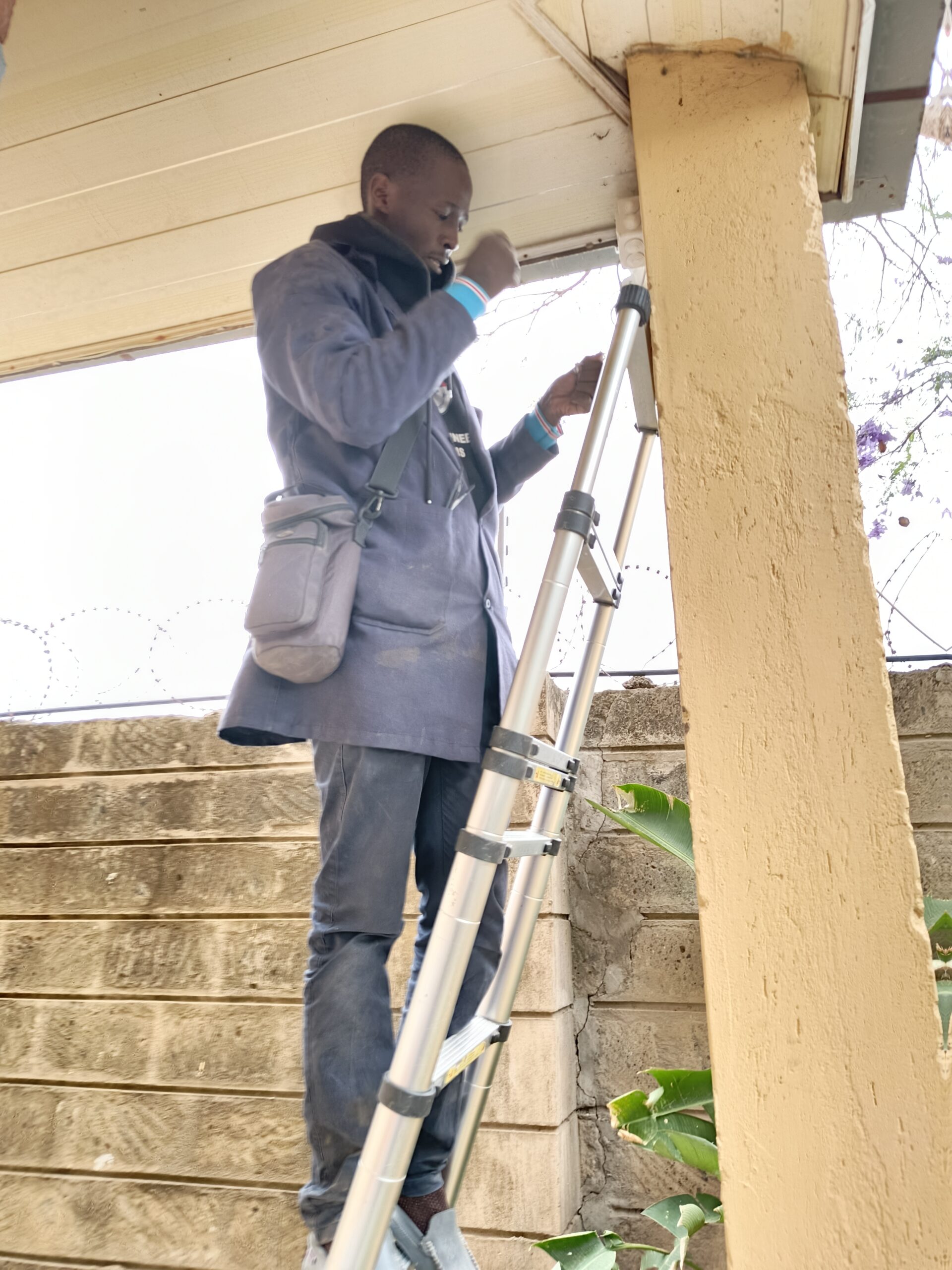 Installing home security cameras without subscription fee in Kiambaa sub-county, Kiambu County to the northwest of Nairobi.