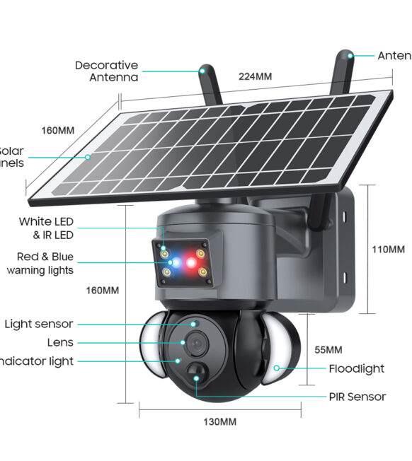 3MP Solar Panoramic CCTV Camera System