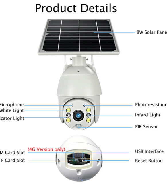 Tuya Solar LTE PTZ Wireless Outdoor IP CCTV Camera